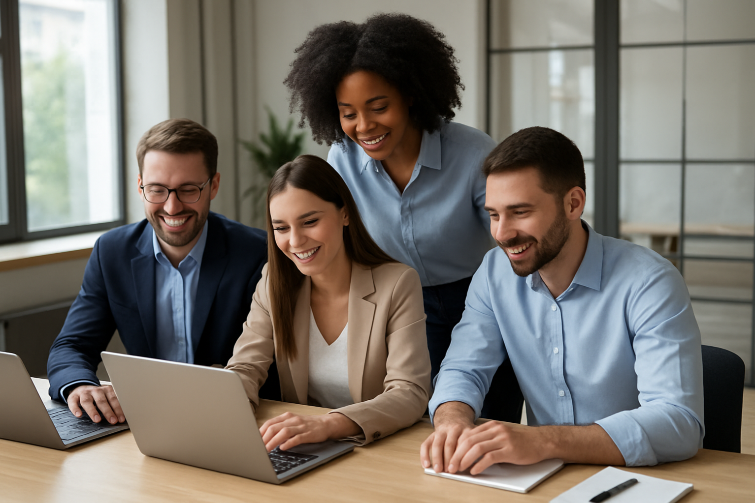 Pessoas trabalhando IA